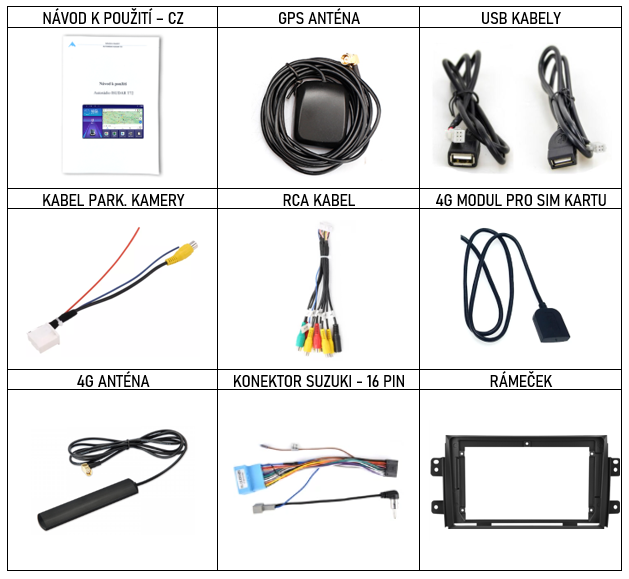 CZ příslušenství pro autorádio Isudar T68 pro Suzuki SX4 s carplay a androidauto - evtech.cz